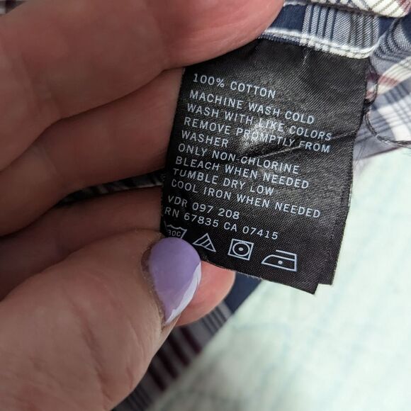 Men's Nautica Plaid Shirt - Short Sleeve Button Down 100% Cotton Shirt - Picture 8 of 11